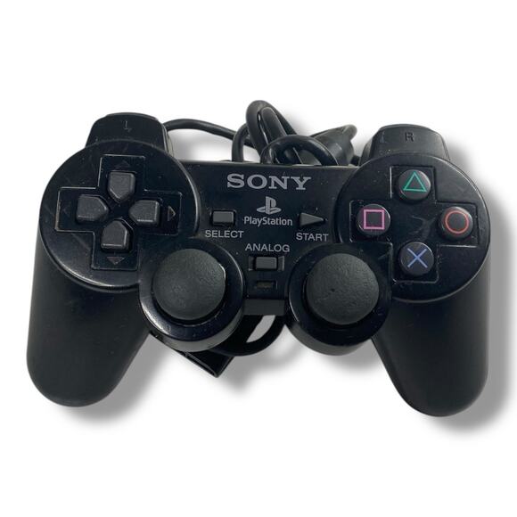 Sony PS2 Black Wired Controller OEM DualShock PlayStation 2 Authentic - Picture 1 of 5